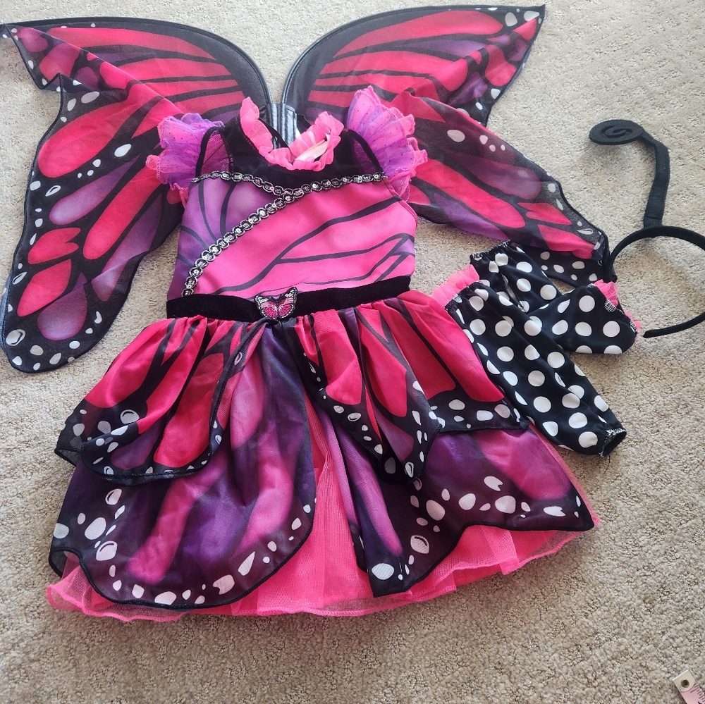 Pink and Purple Butterfly Fairy Costume for Kids